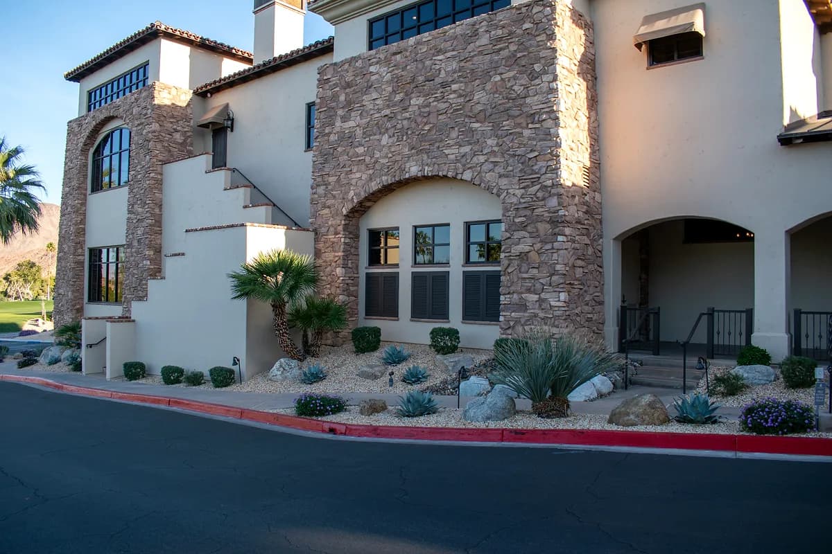 Clubhouse with desert landscaping